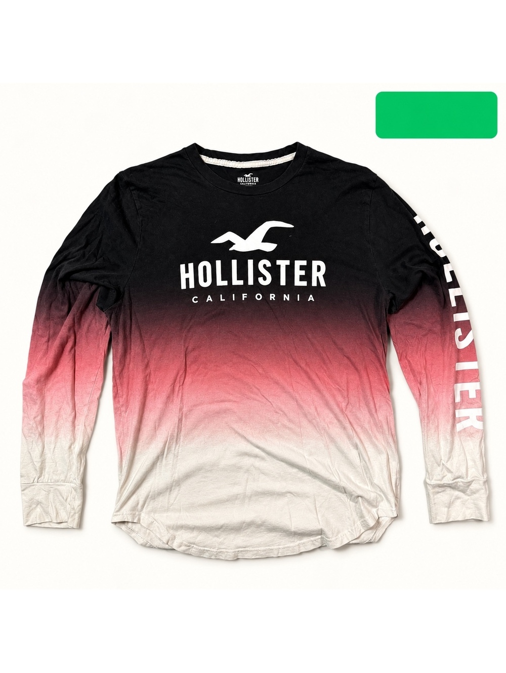 Hollister Ombre Logo Long Sleeve Tee Size L